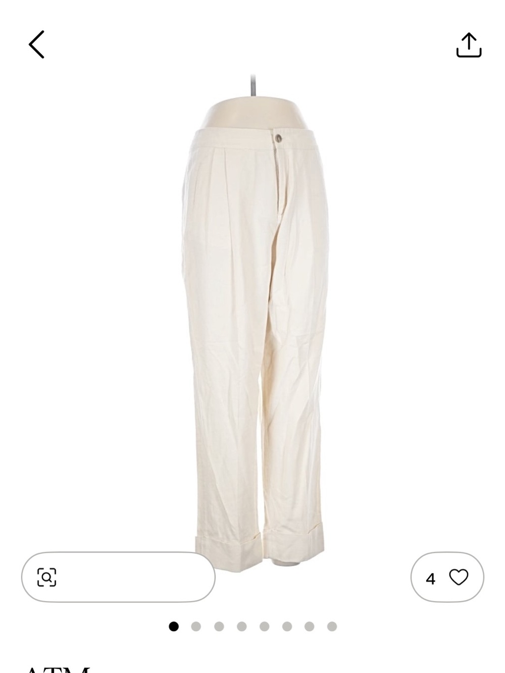 ATM Anthony Thomas Melillo Ivory Wide-Leg Trousers